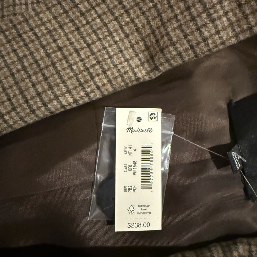 NWT Madewell Plaid Blazer - Picture 3 of 7